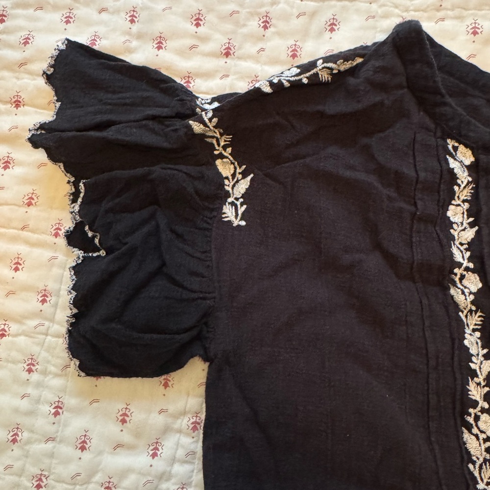 FREE PEOPLE Santiago Embroidered Mini Endless Summer Dress Size M - Picture 4 of 10